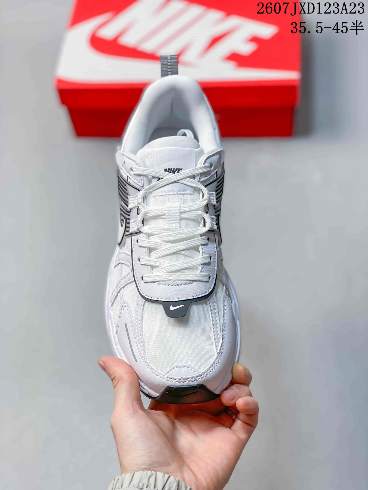 Nike V2K Run White Black Retro Low-Top Sneakers