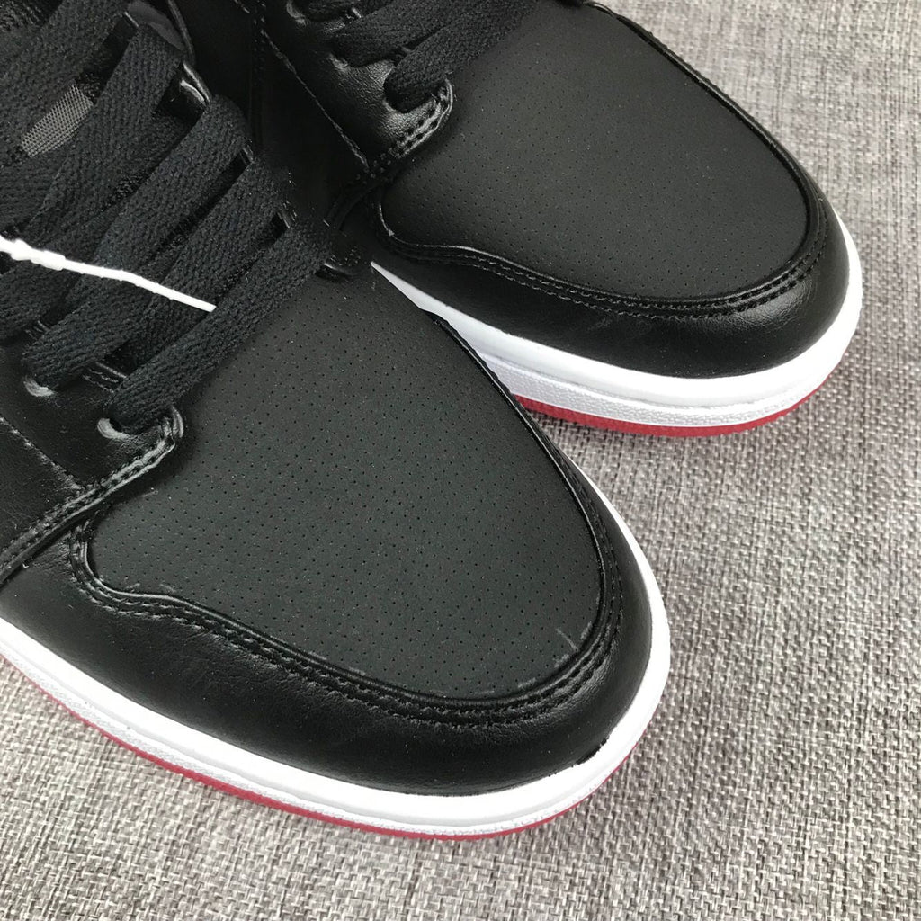 Air Jordan 1 Mid Black Red White High-Top Sneakers