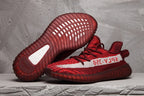 Yeezy 350 V2 Burgundy Zebra Knit Sneakers