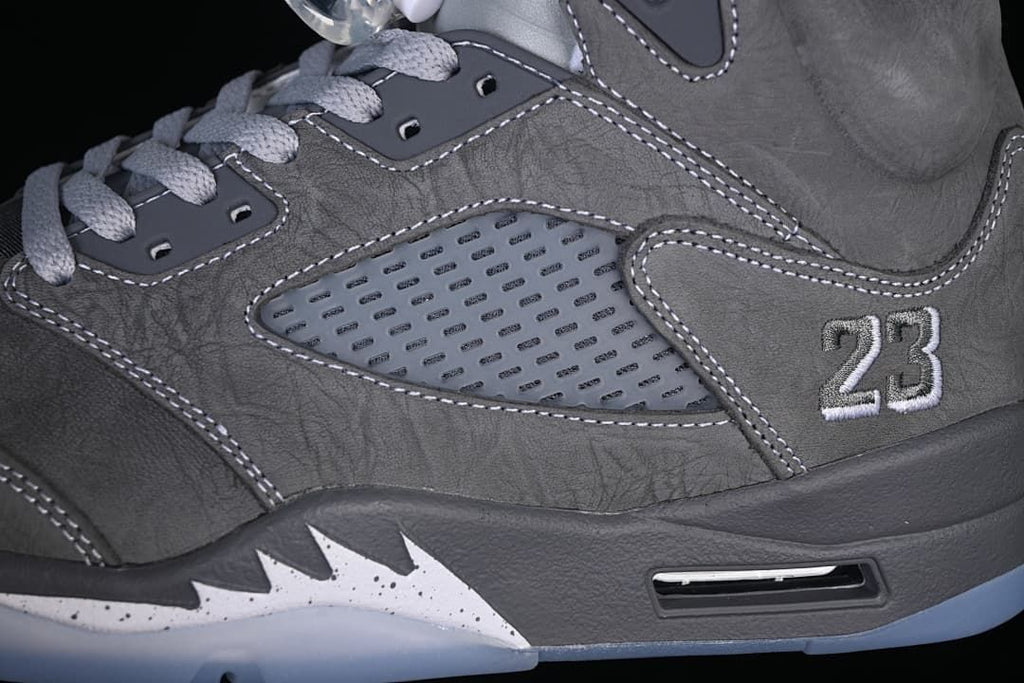 Air Jordan 5 High-Top Sneakers in Grey and White