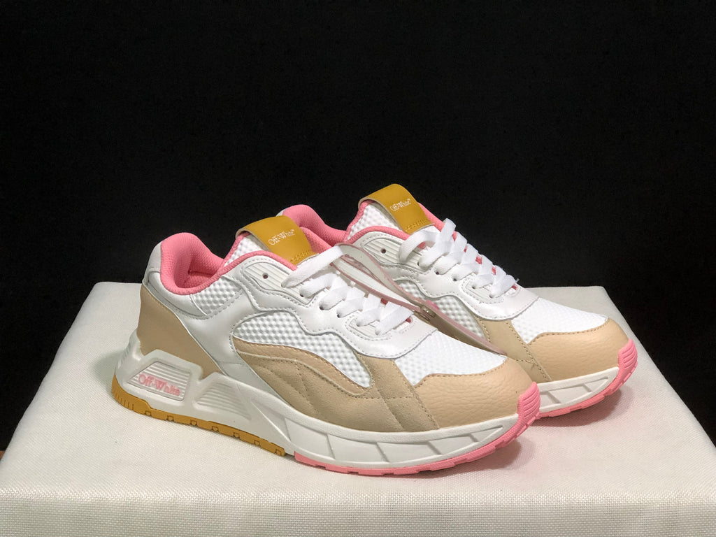 Off-White Low-Top Casual Sneakers White Beige Pink