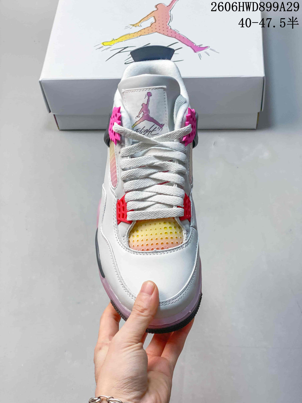 Jordan Air Jordan 4 Retro Comic White Pink Sneakers