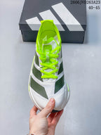 Adidas Adizero Dropset Elite Running Shoes, White and Neon Yellow