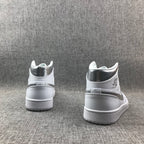 Air Jordan 1 Mid White Silver Sneakers 554724-105