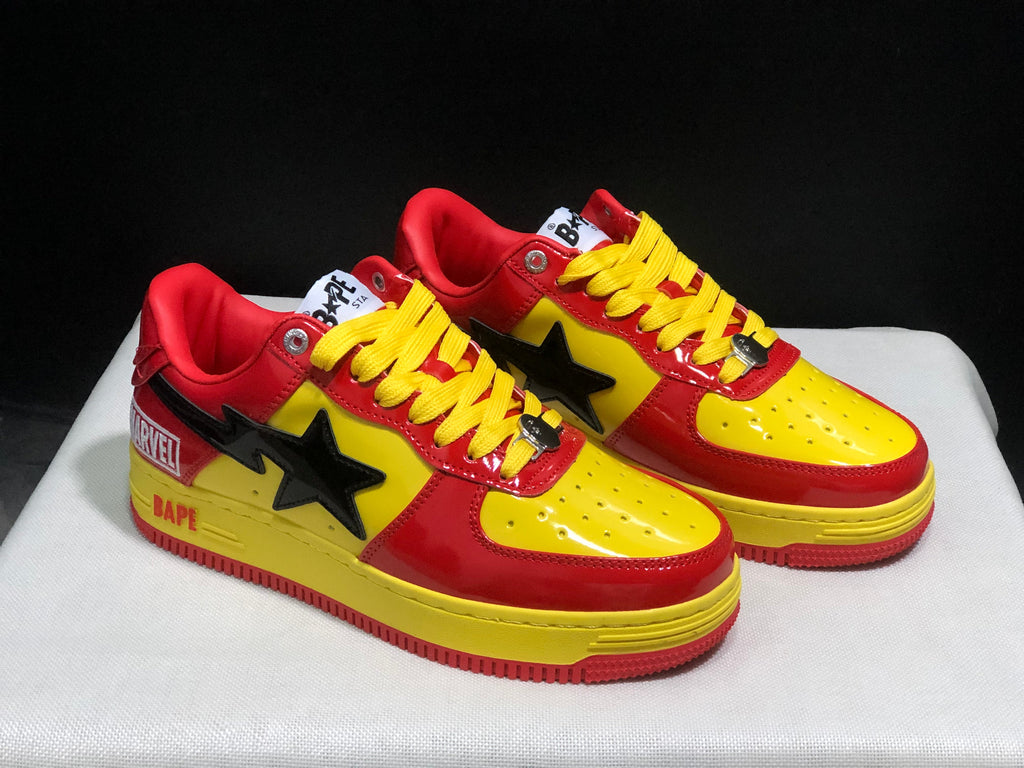 BAPE Bape Sta Low-Top Sneakers Red Yellow Black