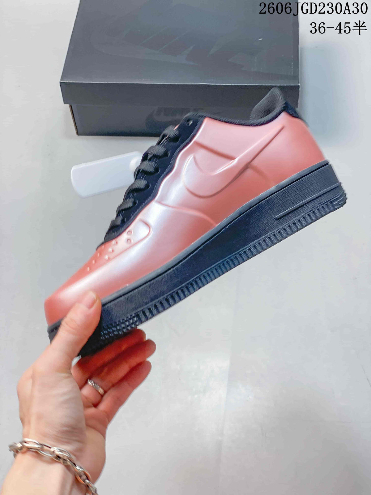 Nike Air Force 1 ’07 Low Sneakers in Coral and Black