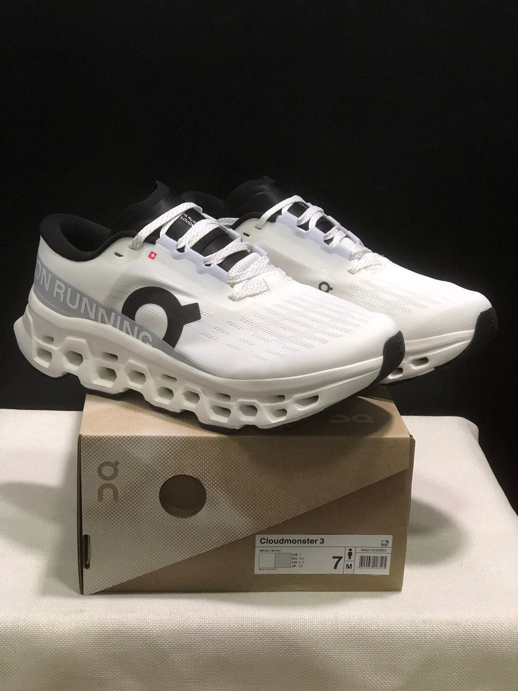 On Cloudmonster 3 Running Sneakers White Silver