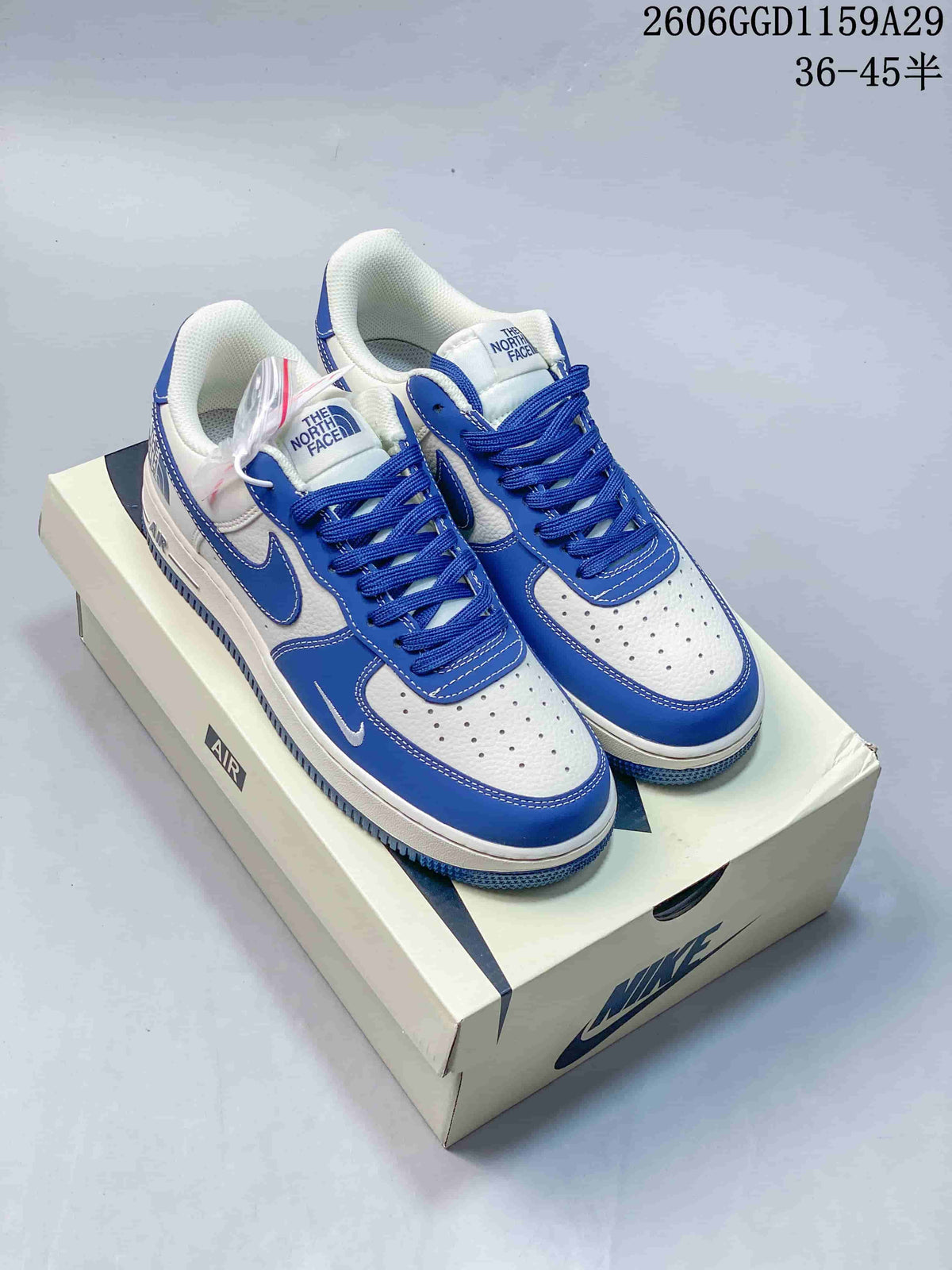 Nike Air Force 1 Low White and Blue Sneakers