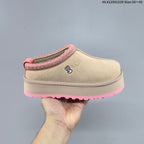UGG Tazz Platform Slip-On Slippers in Beige and Pink