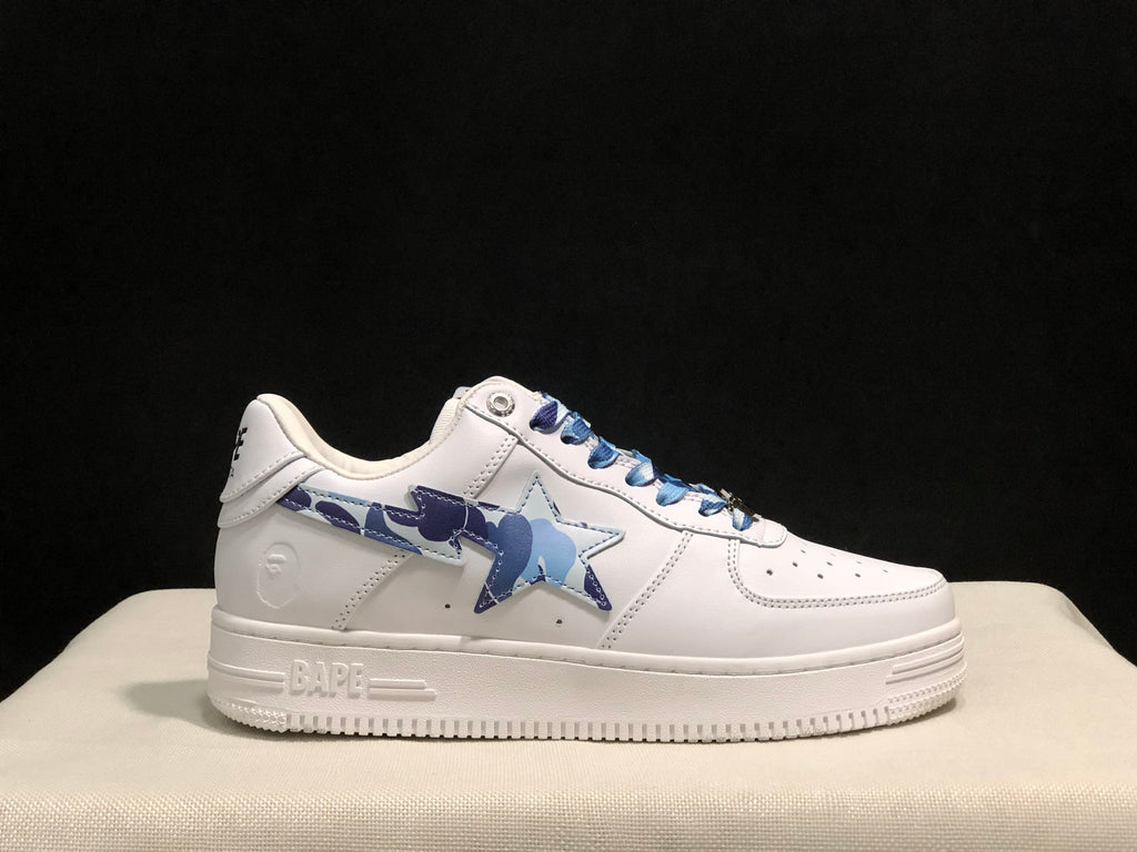 BAPE STA Low-Top Sneakers White Blue Camouflage