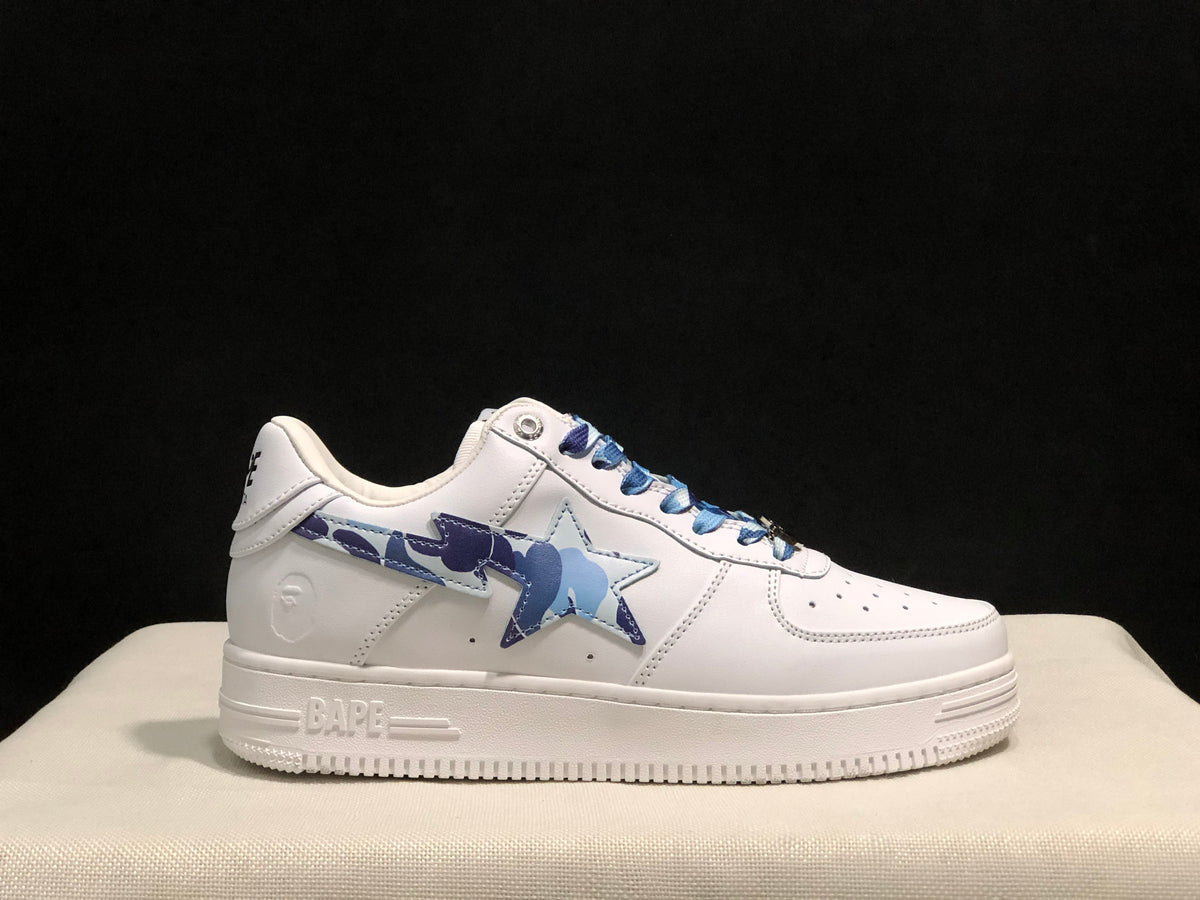 BAPE STA Low-Top Sneakers White Blue Camouflage