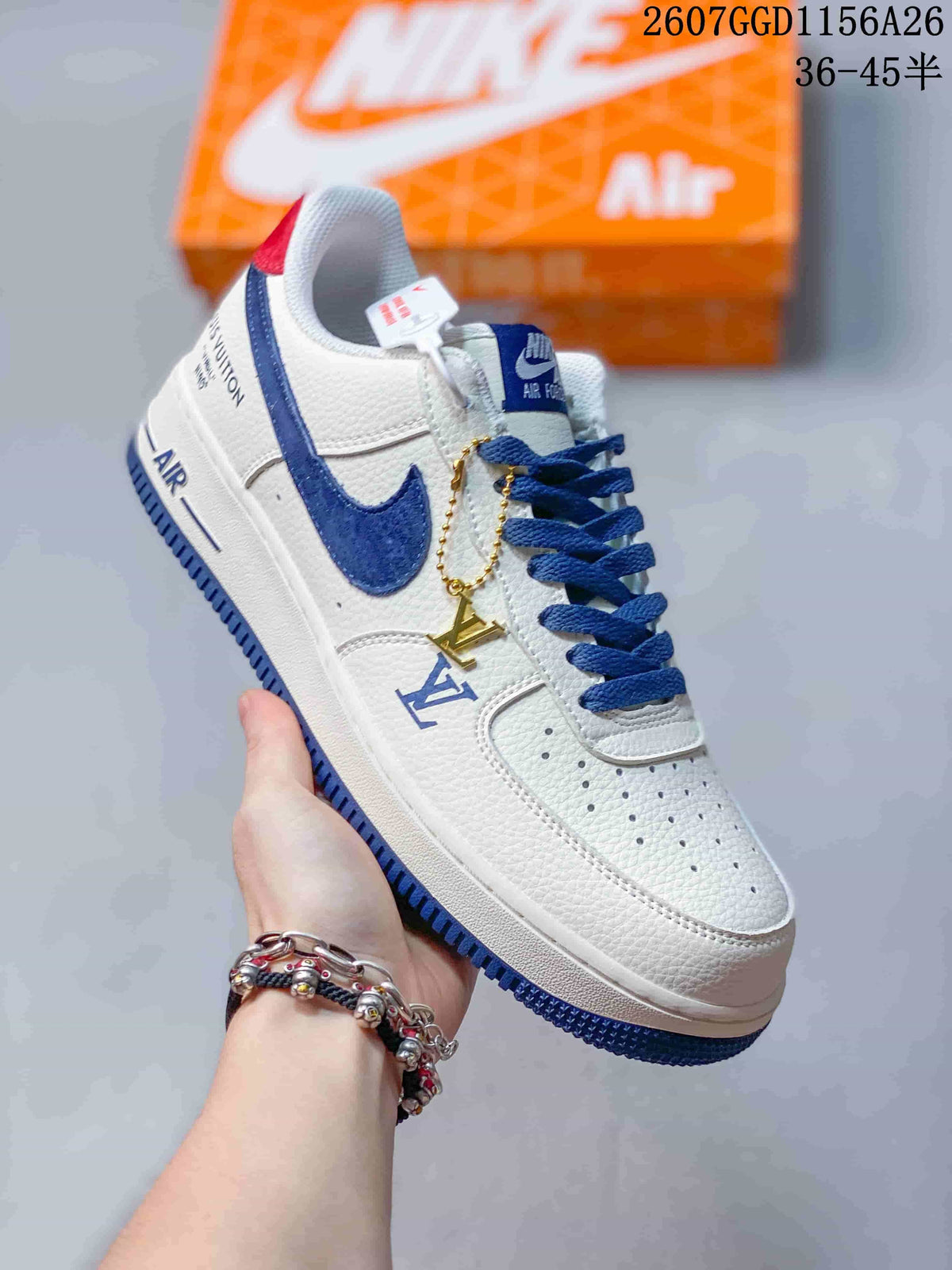 Nike Air Force 1 Low Sneakers White Blue and Grey