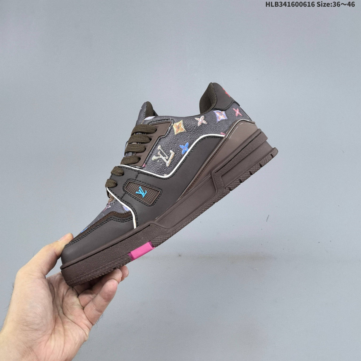 Louis Vuitton Trainer Sneakers in Brown Monogram Print