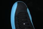 Jordan Air Jordan 12 Retro Black and Gamma Blue High-Top Sneakers