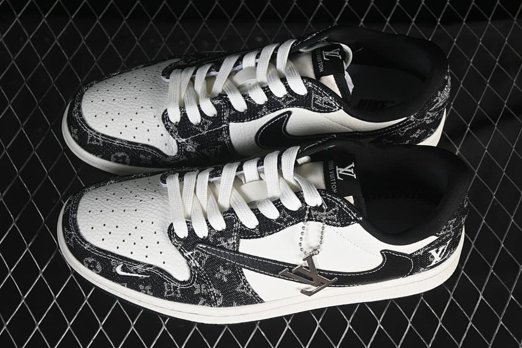 Air Jordan 1 Low OG SP Black White Patterned Sneakers