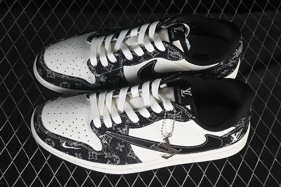 Air Jordan 1 Low OG SP Black White Patterned Sneakers