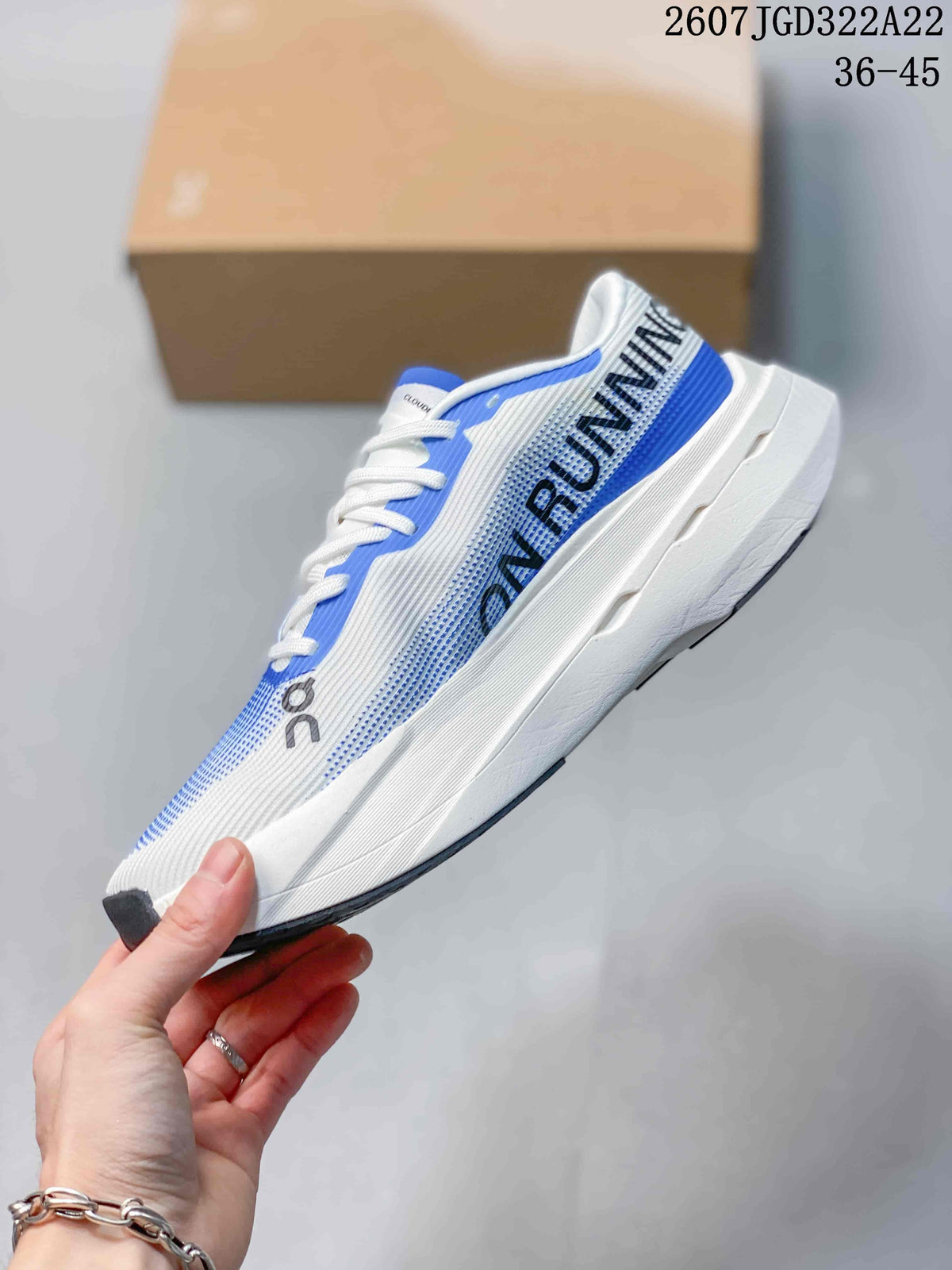 On Cloudboom Volt White Blue Running Shoes 07JGD322A22_001