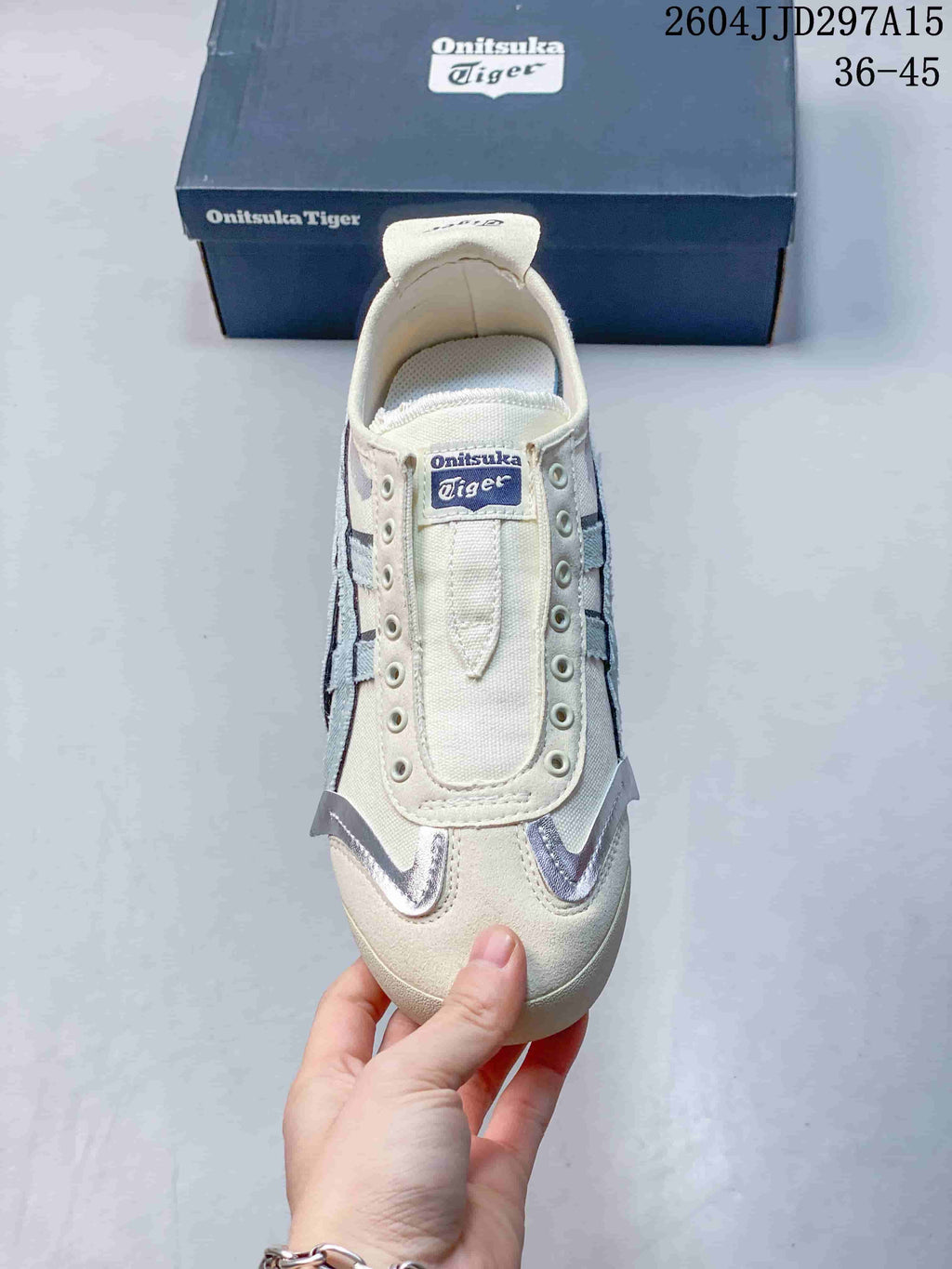 Onitsuka Tiger Mexico 66 Slip-On Cream Blue Sneakers