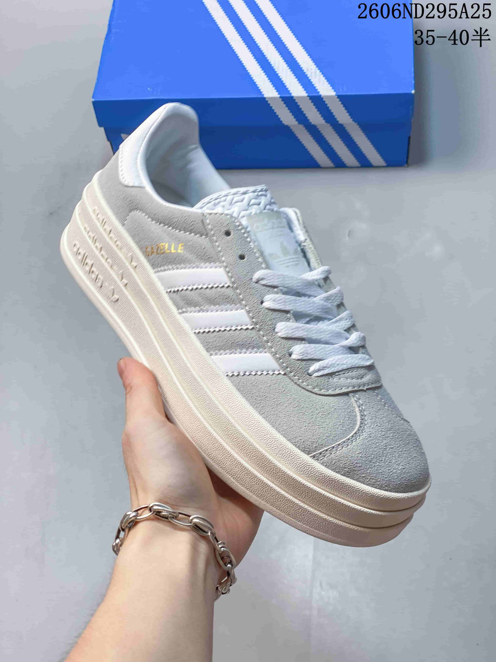 Adidas Originals Gazelle Bold W White Green Sneakers