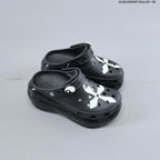 Crocs Platform Clogs Black White Print HL061300407