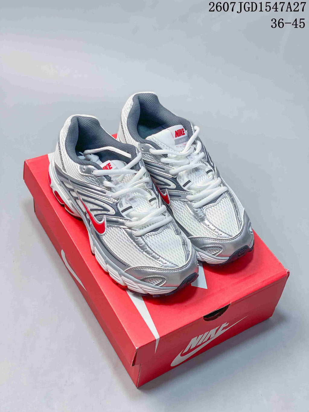 Nike Air Max Moto 2K Sneakers White Silver Red