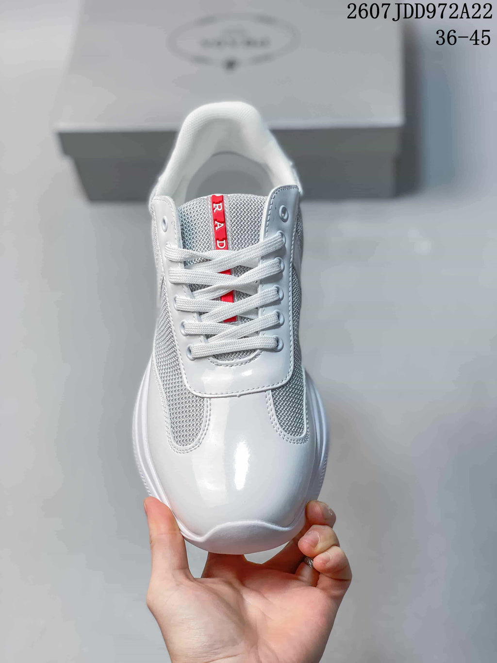 Prada America's Cup White Low-Top Lace-Up Sneakers