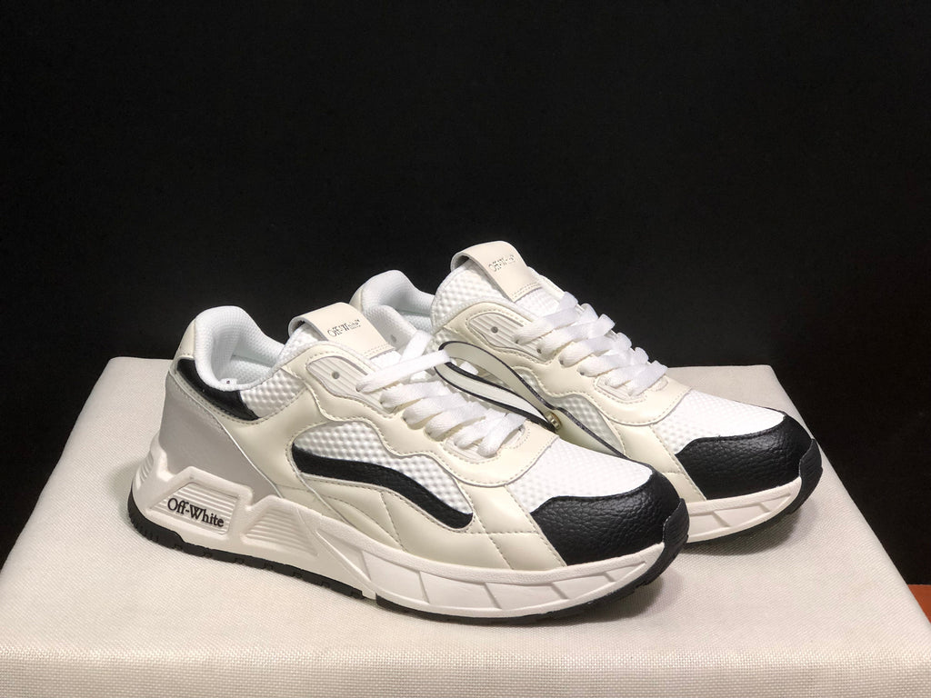 Off-White Leather Low-Top Sneakers White Black