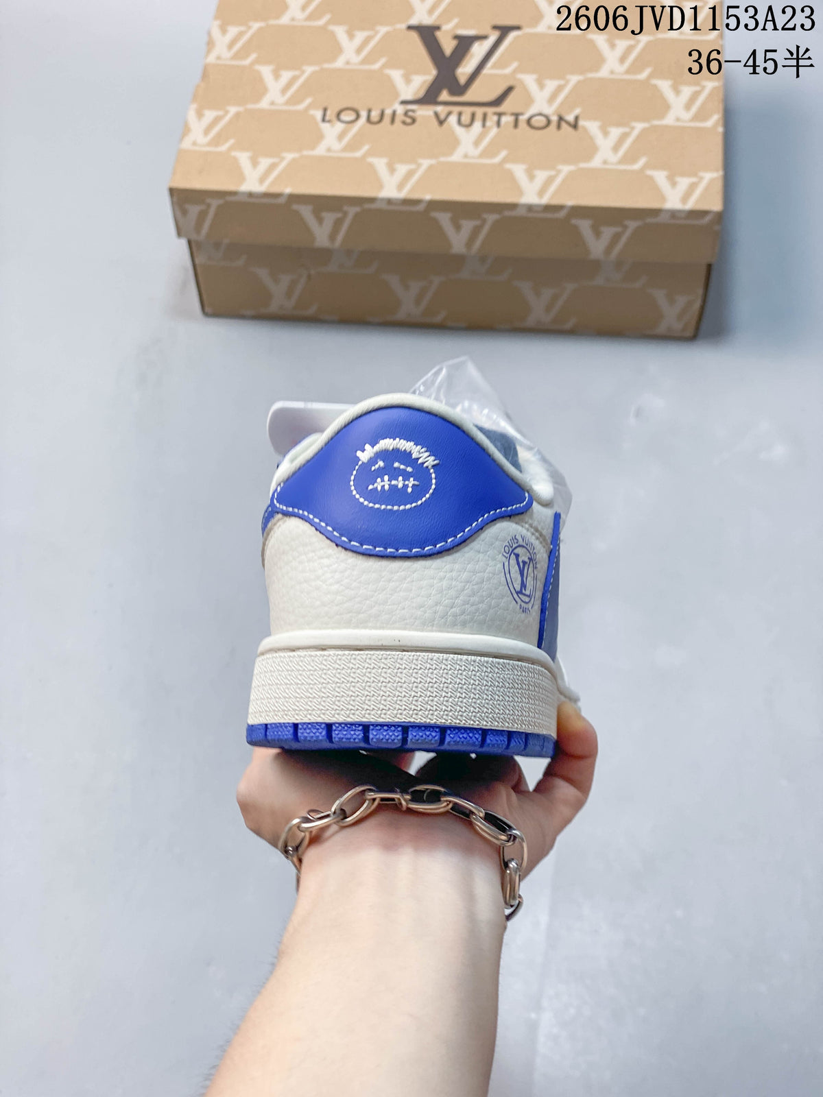 Air Jordan 1 Low Fragment Travis Scott White Blue Sneakers
