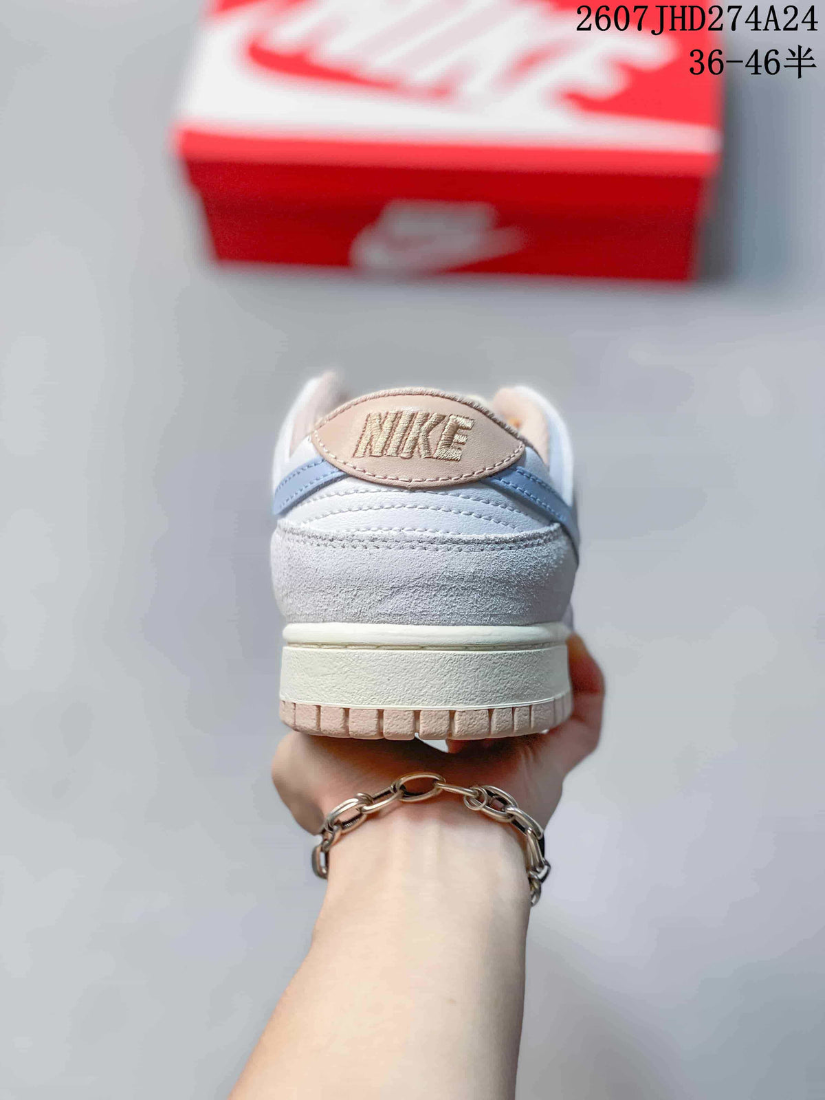 Nike SB Dunk Low Pro Sneakers White and Light Blue