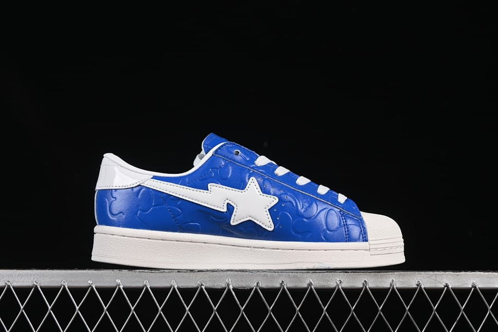 adidas Superstar JR2702 Blue White BAPE Sneakers