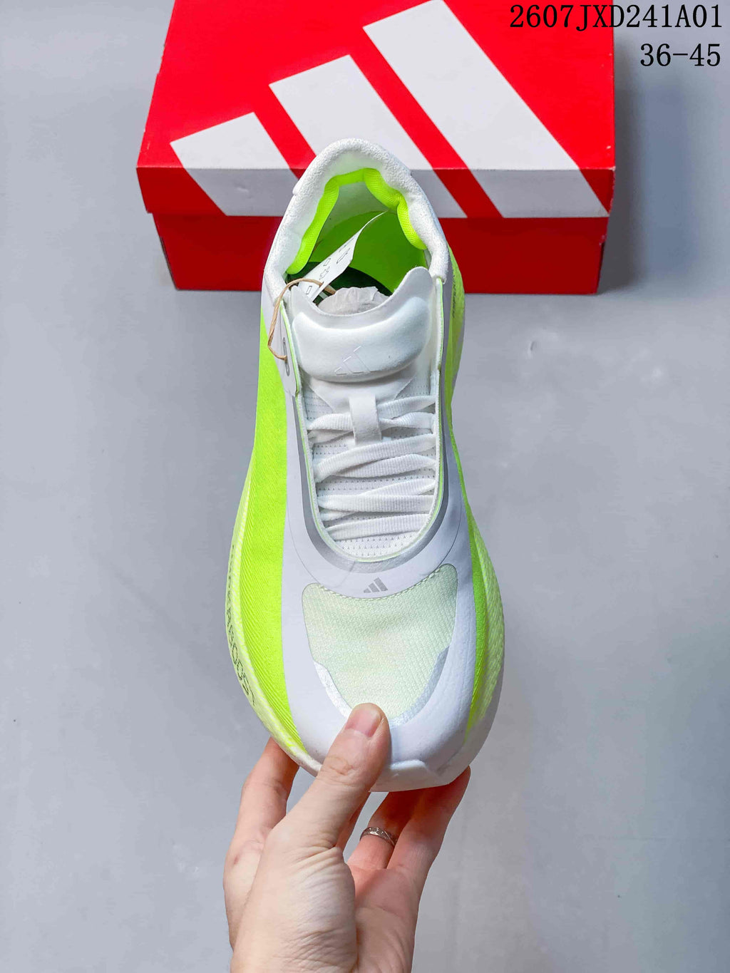 adidas Hyperboost Edge M Running Shoes White Neon Yellow