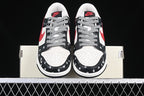 Nike SB Dunk Low Sneakers Black White Red Paisley