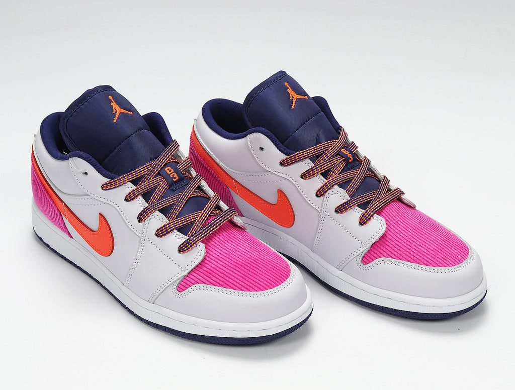 Jordan 1 Low SE Pink Gray Orange Sneakers 554723-502
