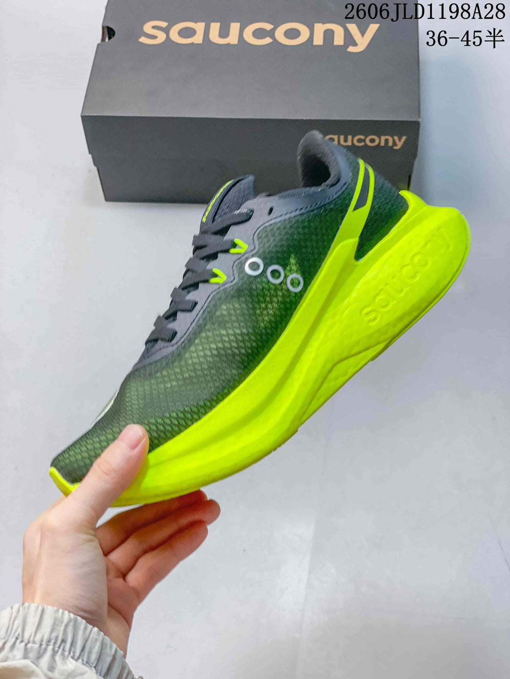 Saucony Endorphin Speed 5 Running Shoes, Gray and Volt