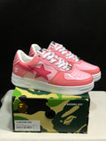 BAPE Sta Low-Top Sneakers Pink and White