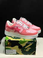 BAPE Sta Low-Top Sneakers Pink and White