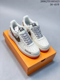 Nike Air Force 1 ’07 Low Off-White Style Sneakers, White and Gum
