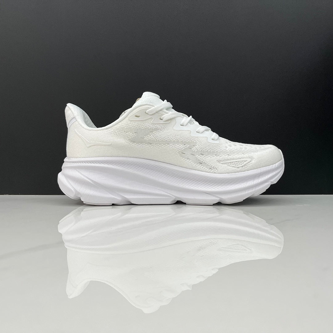 HOKA Clifton 9 White Running Sneakers