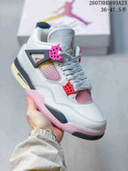 Jordan Air Jordan 4 Retro White Pink Gray Sneakers