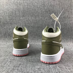 Air Jordan 1 High Sneakers Olive Green White Pink