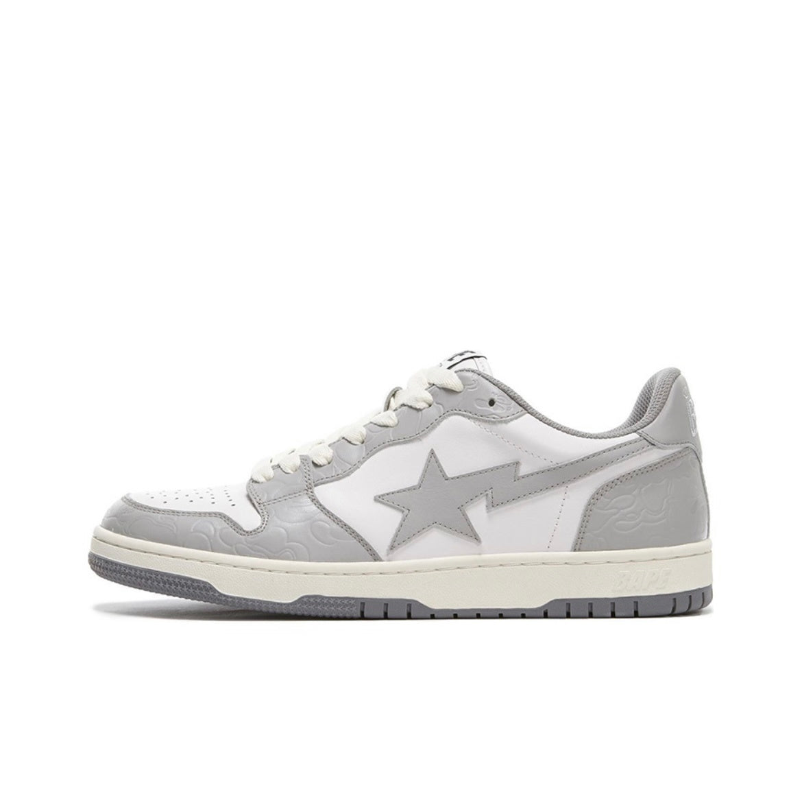 A BATHING APE BAPE Court Sta Low Sneakers White Grey