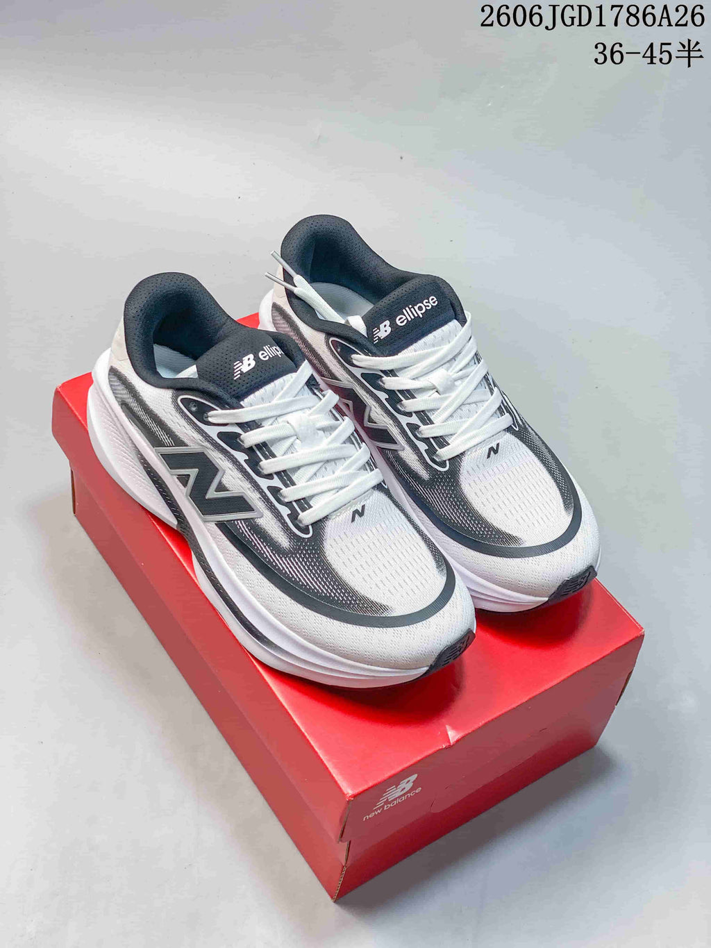New Balance Ellipse V1 Running Shoes, White and Charcoal MELPS932