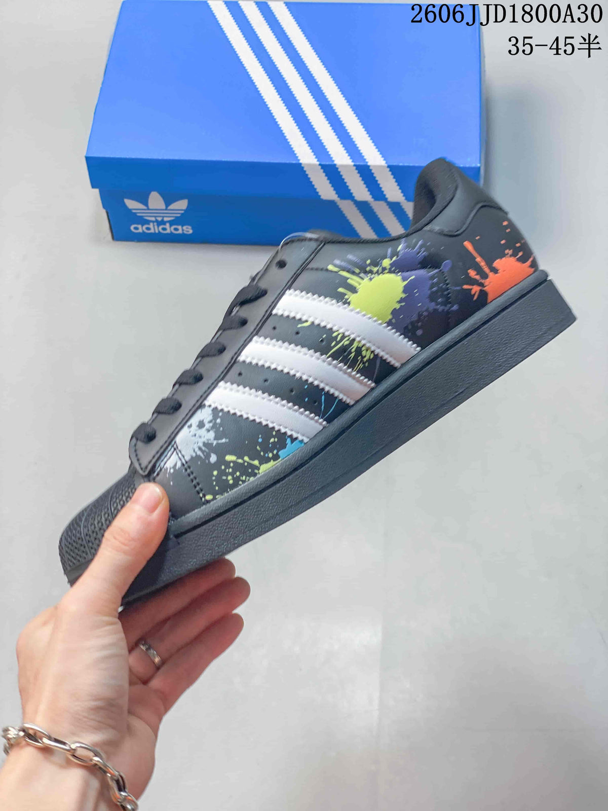 Adidas Originals Superstar Black Splatter Low-Top Sneakers