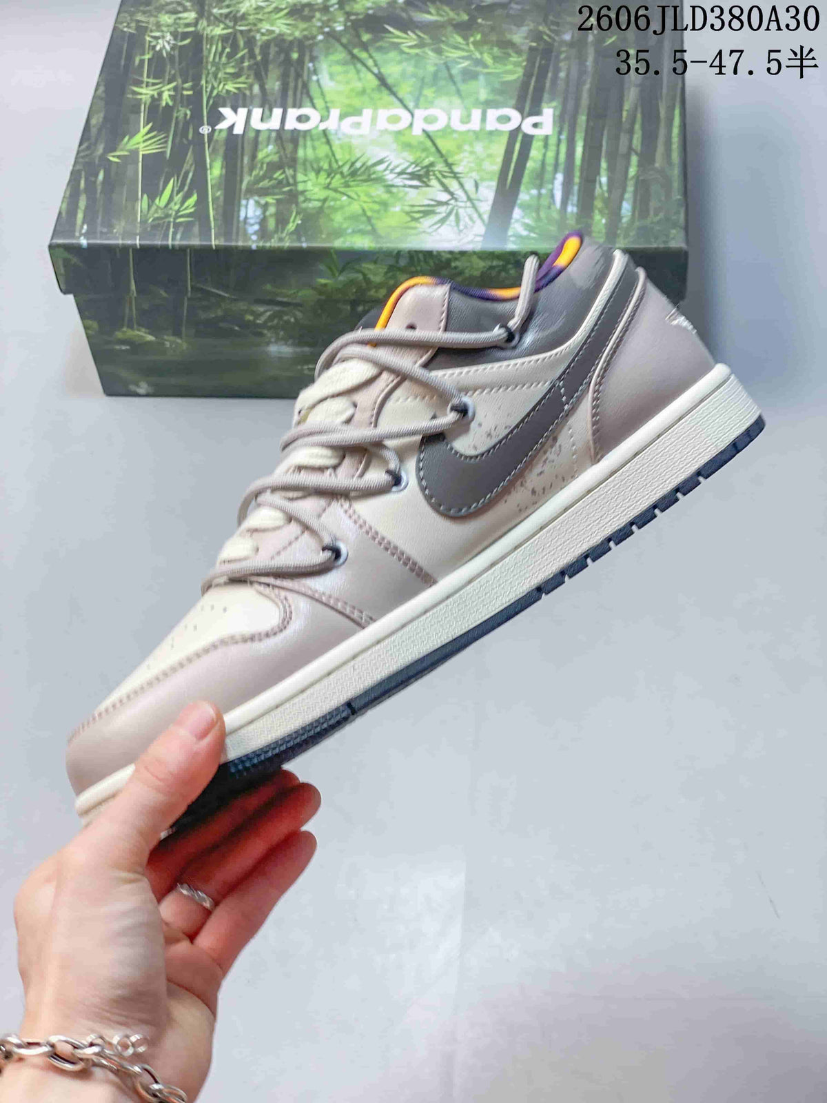 Air Jordan 1 Low Sneakers in Pink, Gray, Purple and Orange