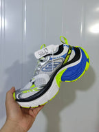 0510 Chunky Sneakers White Blue Neon Green