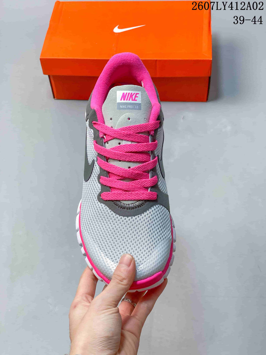 Nike Free 3.0 Running Shoes in Gray and Hot Pink