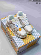 Louis Vuitton Trainer Low-Top Sneakers in White and Beige