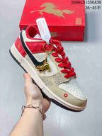 Nike SB Dunk Low Year of the Horse Red and Cream Sneakers