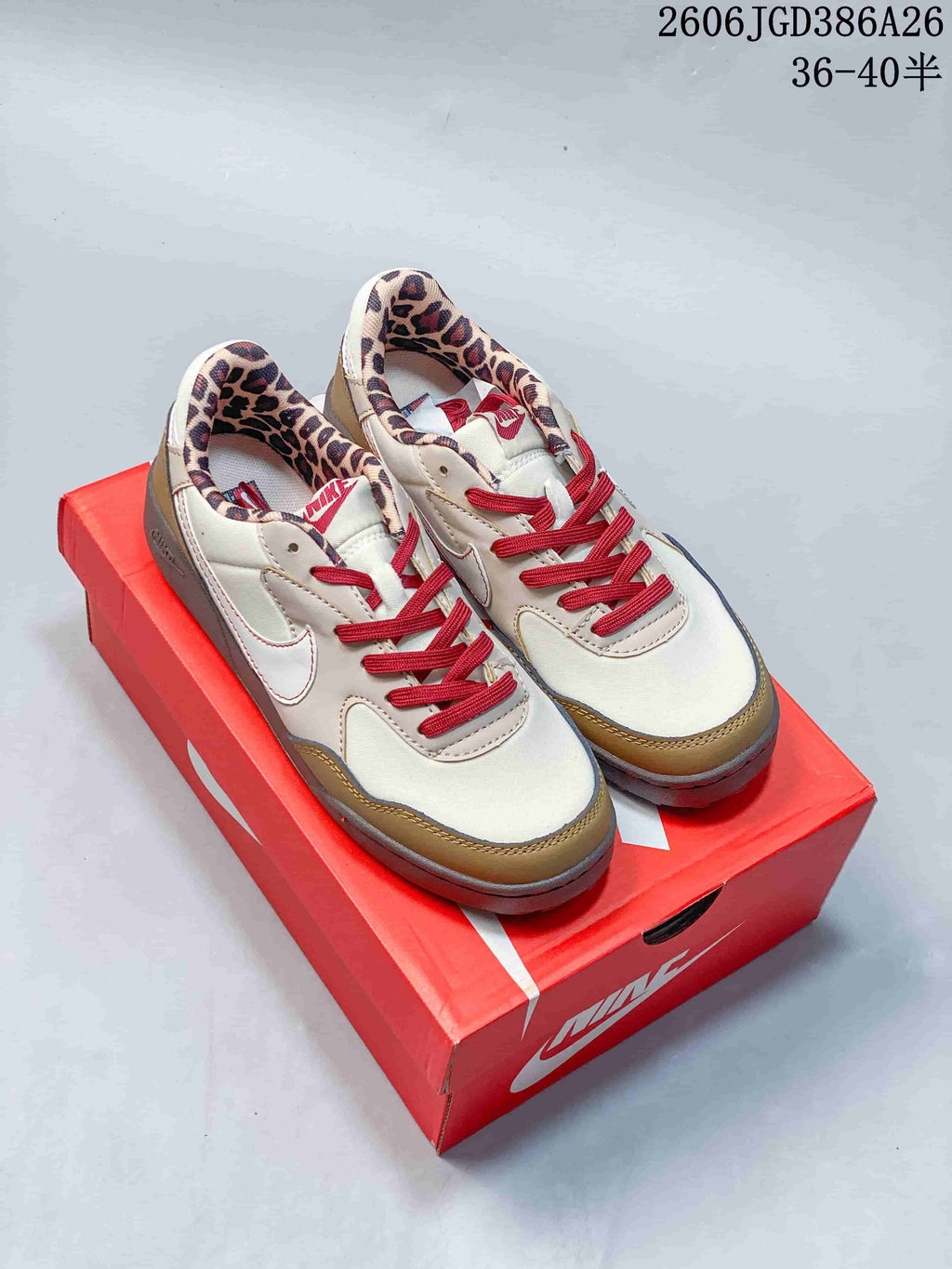 Nike Terra Manta Suede Sneakers Cream Tan Red