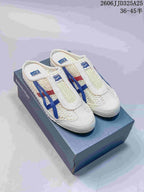 Onitsuka Tiger Mexico 66 Sabot Slip-On Sneakers Cream Blue Red